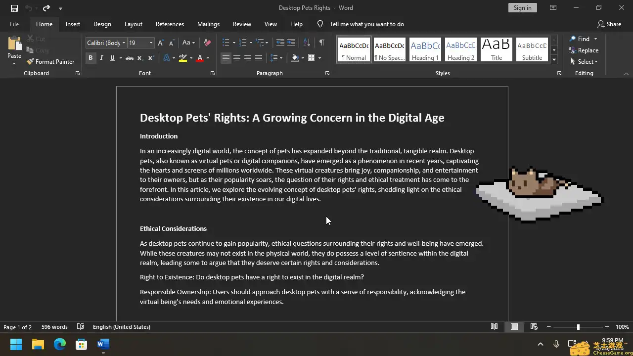 [PC]桌面宠物/Desktop Pet Project