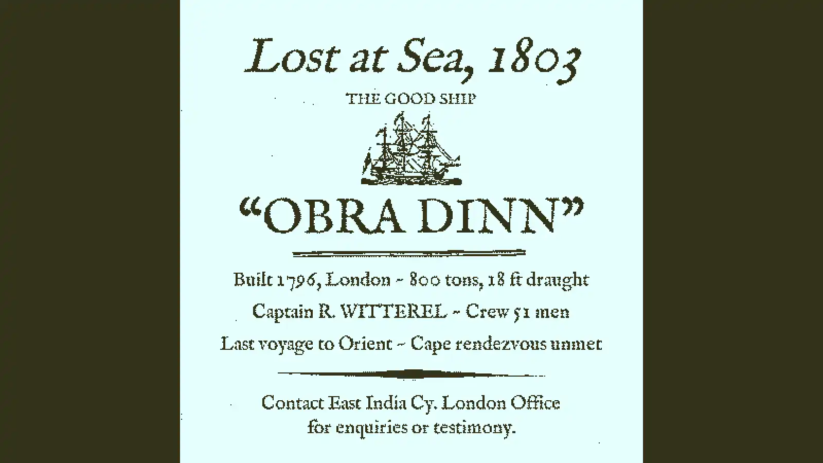 [PC]奥伯拉丁的回归/Return of the Obra Dinn