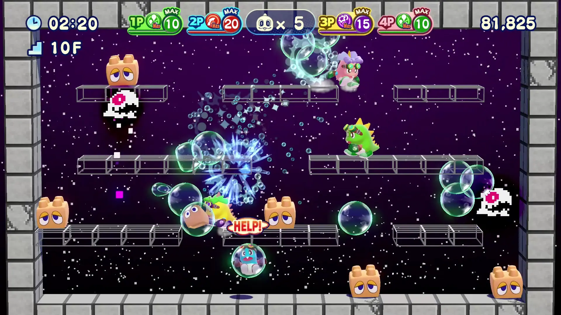 泡泡龙4伙伴 头骨怪与创意工坊/Bubble Bobble 4 Friends 游戏截图