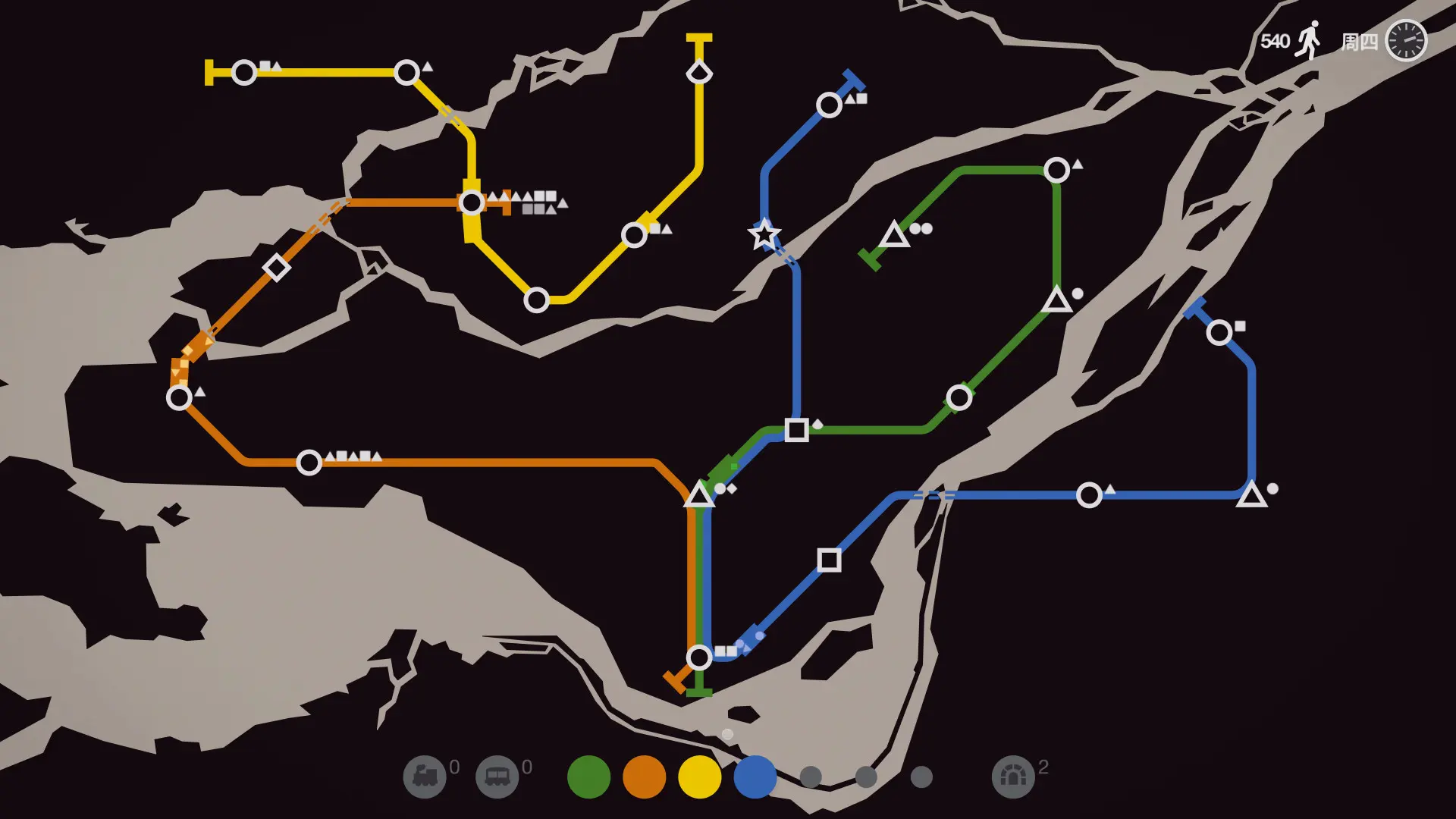 迷你地铁/迷你都市/模拟地铁/Mini Metro 游戏截图