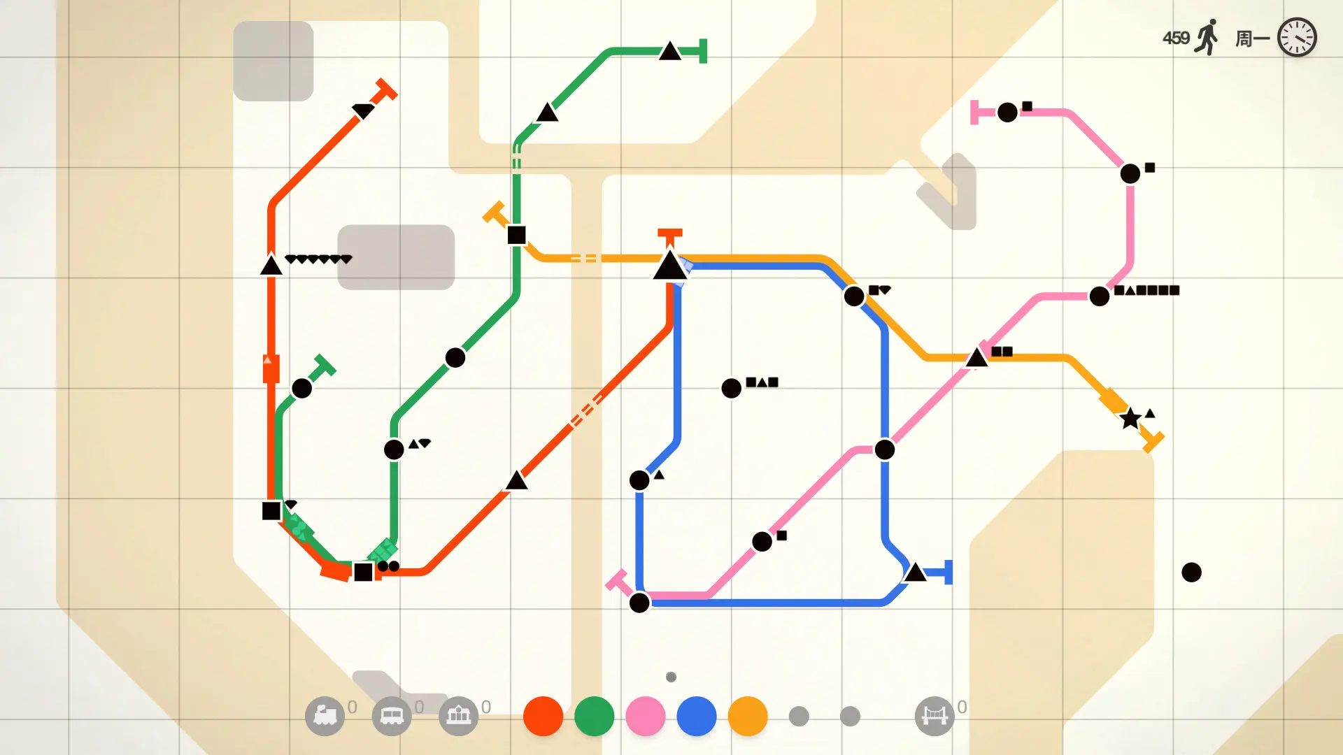 迷你地铁/迷你都市/模拟地铁/Mini Metro 游戏截图