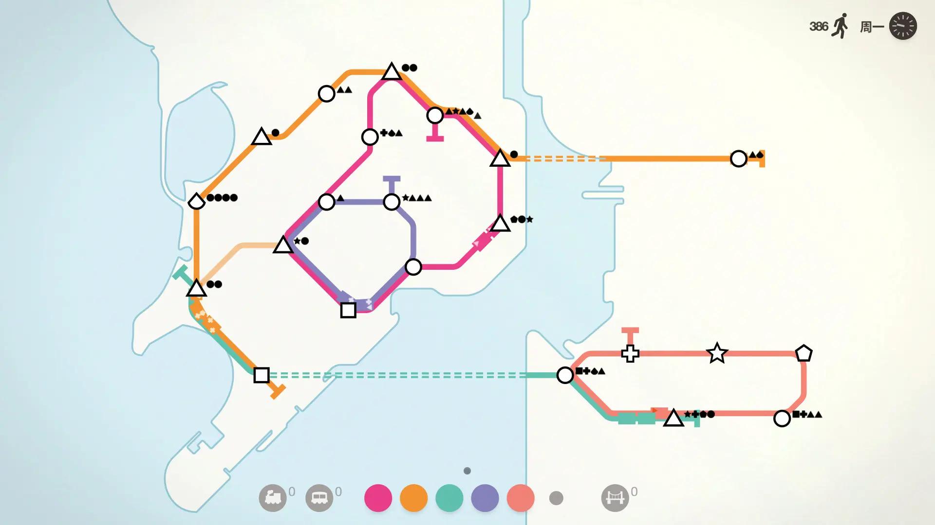 迷你地铁/迷你都市/模拟地铁/Mini Metro 游戏截图