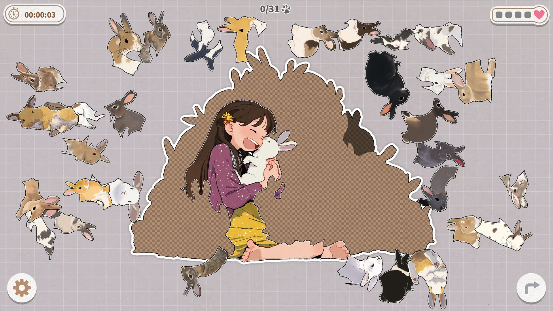 挤在一起的兔兔/Bunnies Huddled Together 游戏截图