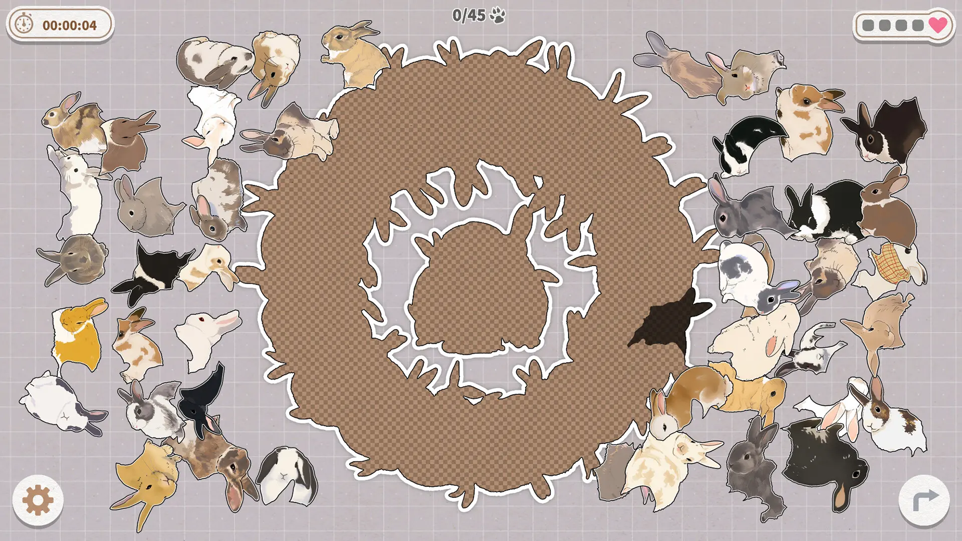 挤在一起的兔兔/Bunnies Huddled Together 游戏截图