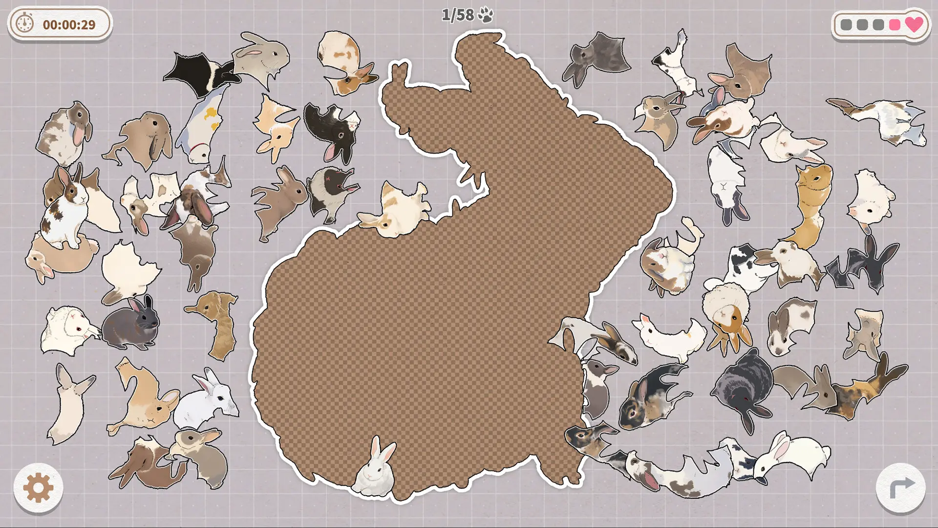 挤在一起的兔兔/Bunnies Huddled Together 游戏截图
