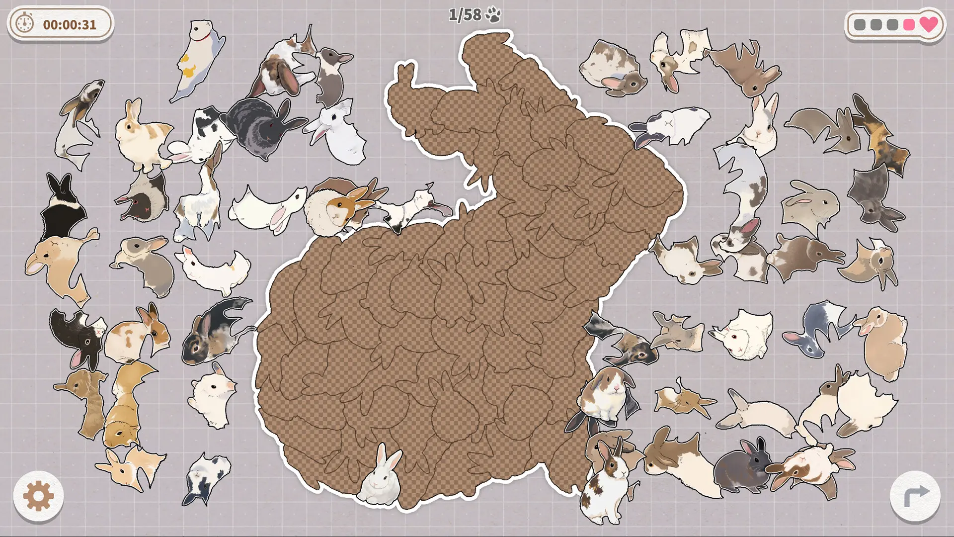 挤在一起的兔兔/Bunnies Huddled Together 游戏截图