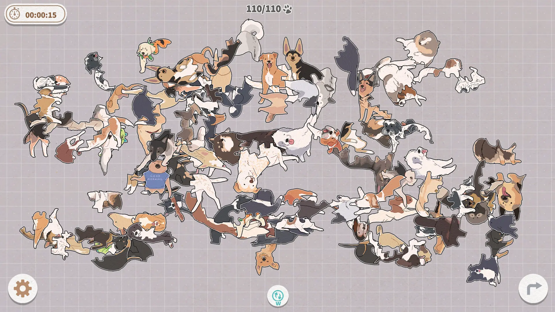 挤在一起的狗狗们/Dogs Huddled Together 游戏截图