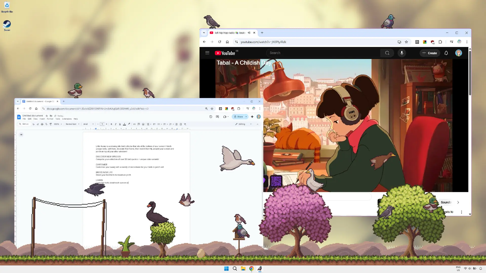 桌面鸟舍：小小鸟陪你摸大鱼/Little Aviary 游戏截图