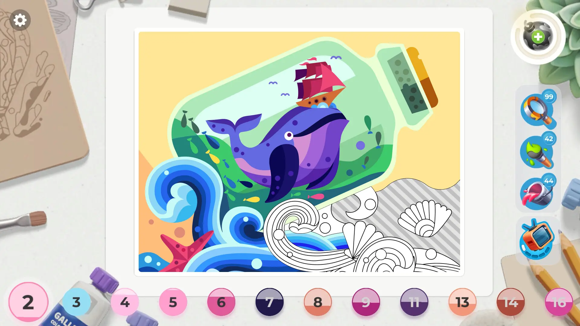 画廊:涂色本和装饰/Gallery: Coloring book & decor 游戏截图