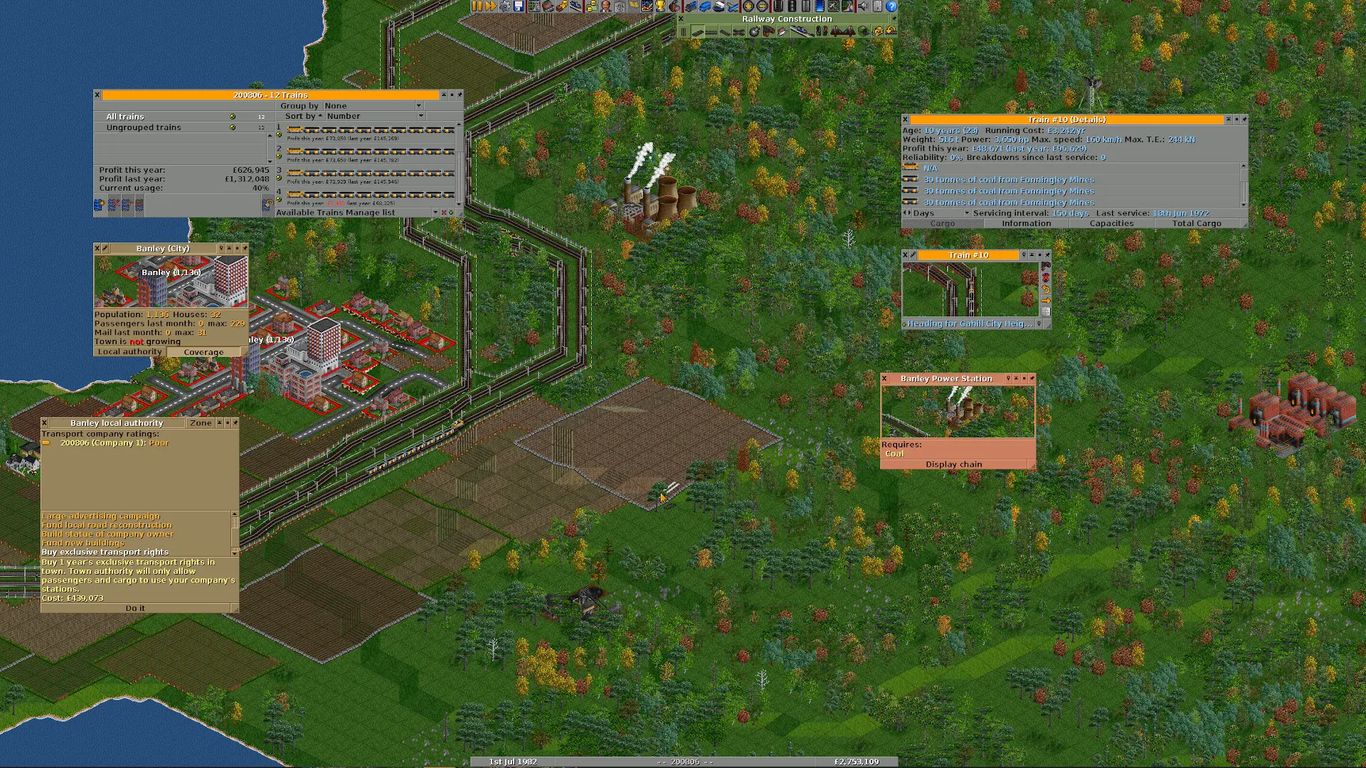 运输大亨/OpenTTD 游戏截图