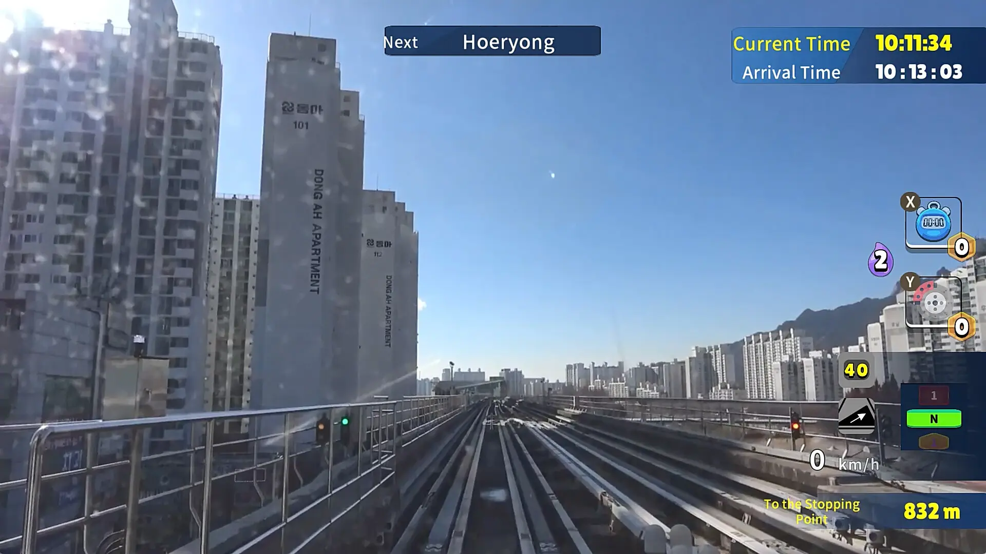 韩国轨道驾驶之旅:轻轨乌镇部/Korean Rail Driving Tour-LRT Uijeongbu 游戏截图