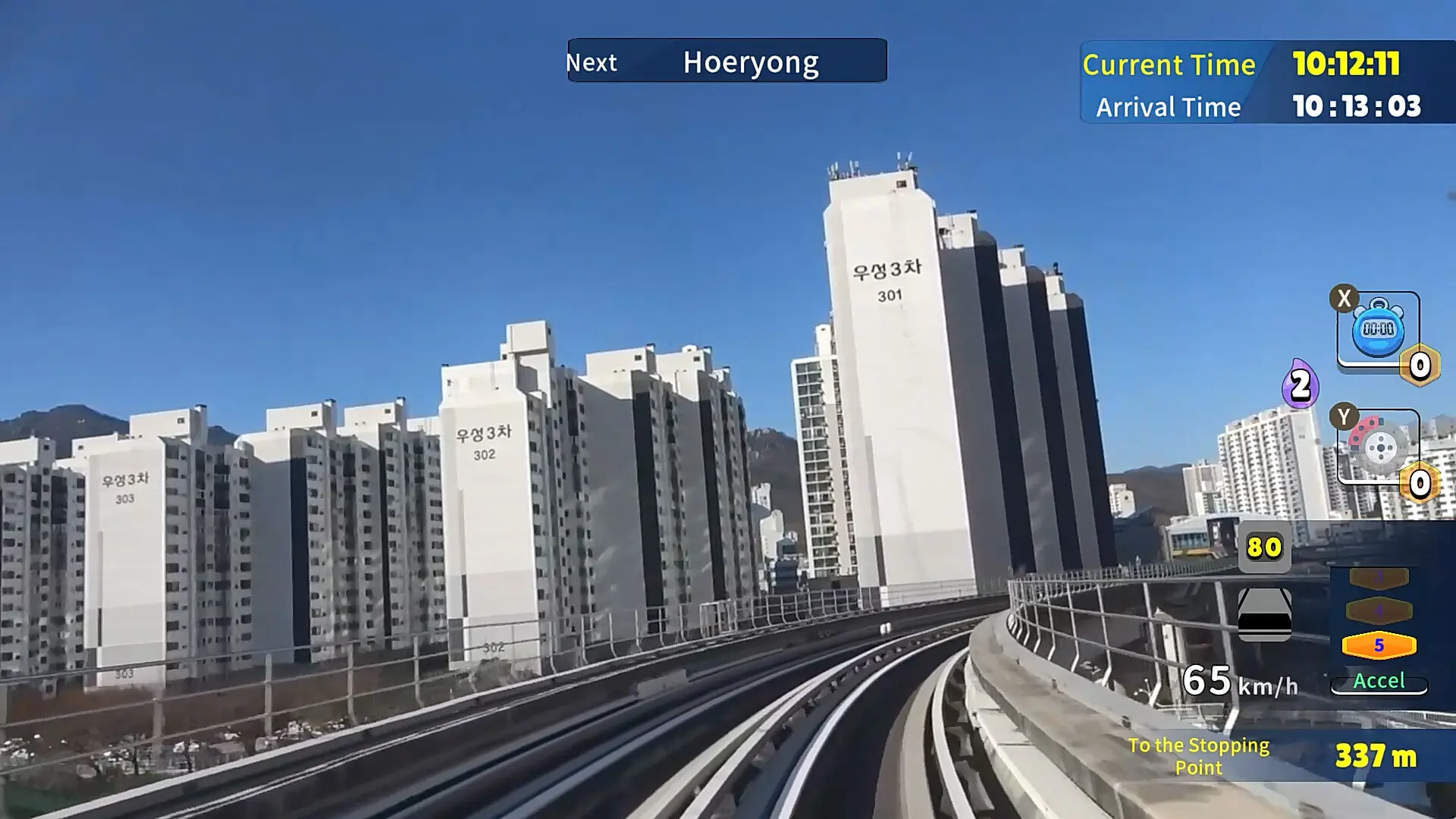 韩国轨道驾驶之旅:轻轨乌镇部/Korean Rail Driving Tour-LRT Uijeongbu 游戏截图