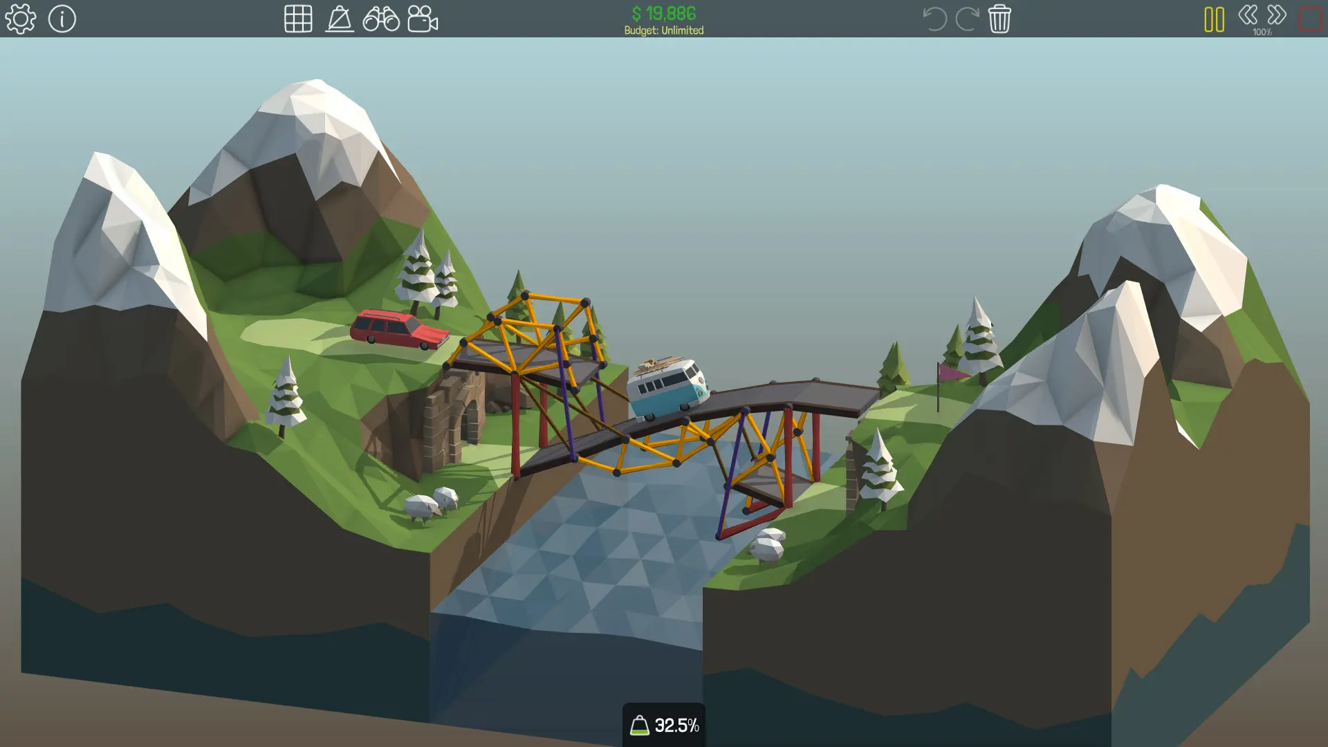 桥梁建造师/Poly Bridge 游戏截图