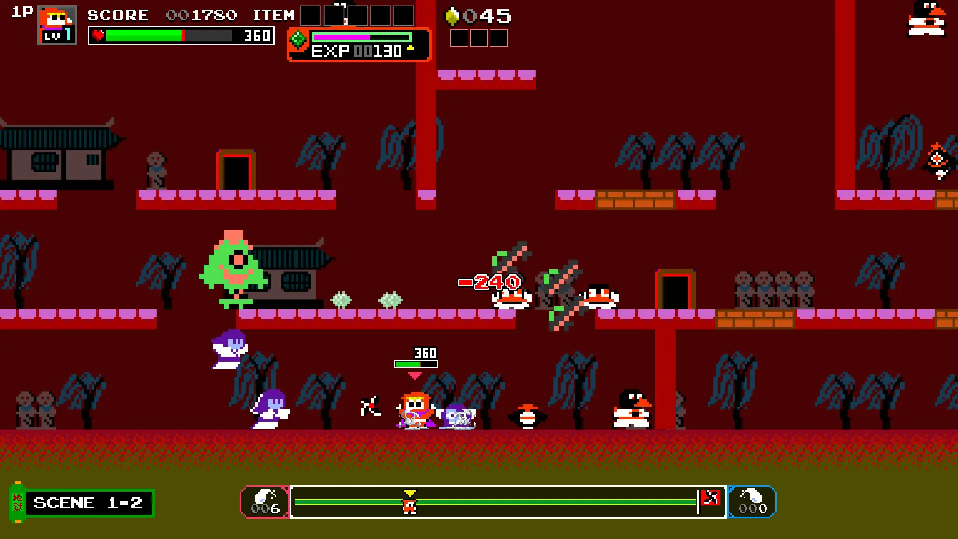 忍者茶茶丸:妖怪大决战 + 地狱/Ninja JaJaMaru: The Great Yokai Battle + Hell 游戏截图
