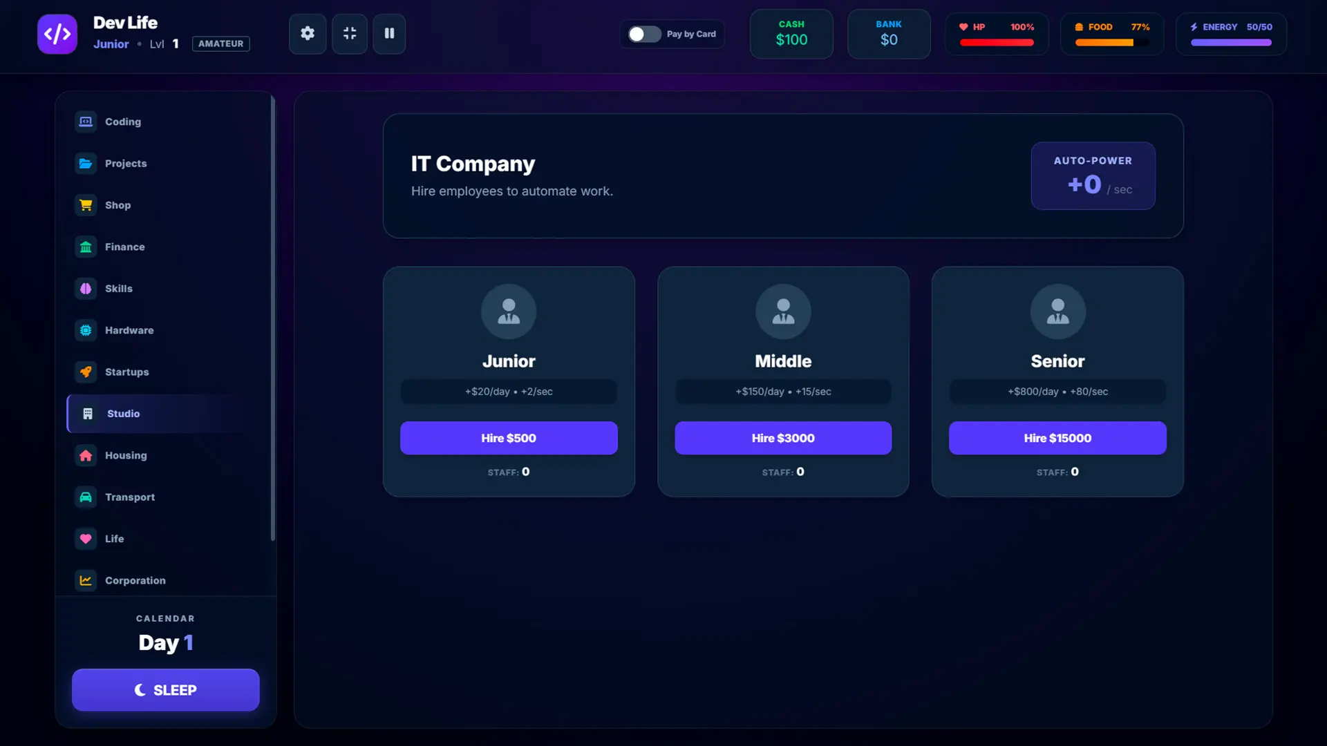 程序员人生：点击编码/Dev Life: Tap & Code 游戏截图